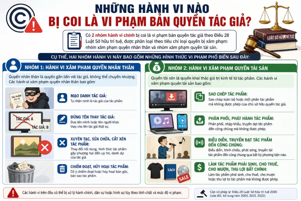 Những Hành Vi Nào Bị Coi Là Vi Phạm Bản Quyền Tác Giả?