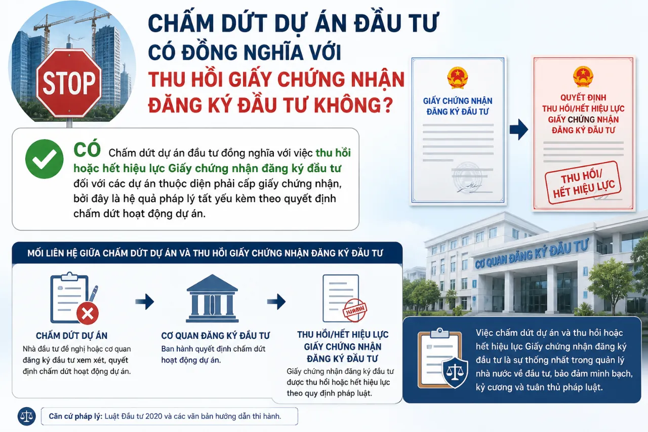 Chấm Dứt Dự Án Đầu Tư Có Đồng Nghĩa Với Thu Hồi Giấy Chứng Nhận Đăng Ký Đầu Tư Không?
