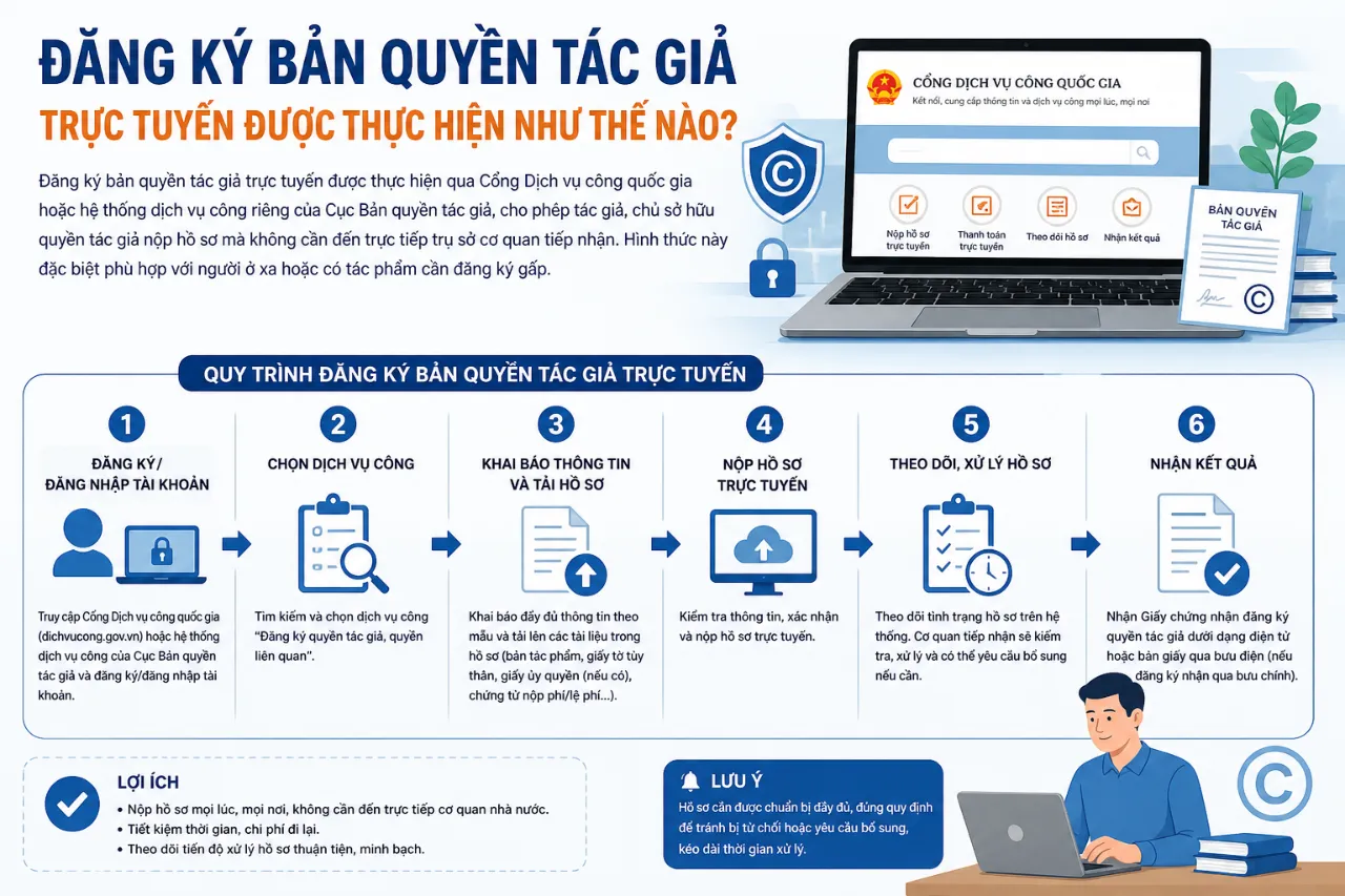 Đăng Ký Bản Quyền Tác Giả Trực Tuyến Được Thực Hiện Như Thế Nào?