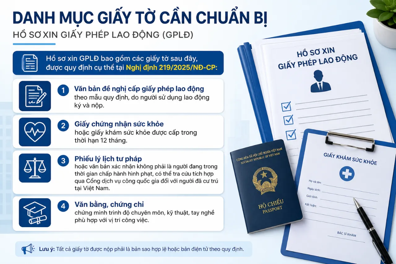 Danh mục giấy tờ cần chuẩn bị