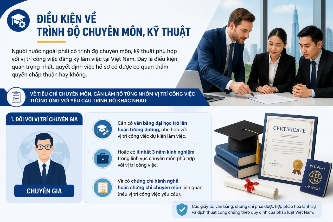 Điều kiện về trình độ chuyên môn, kỹ thuật