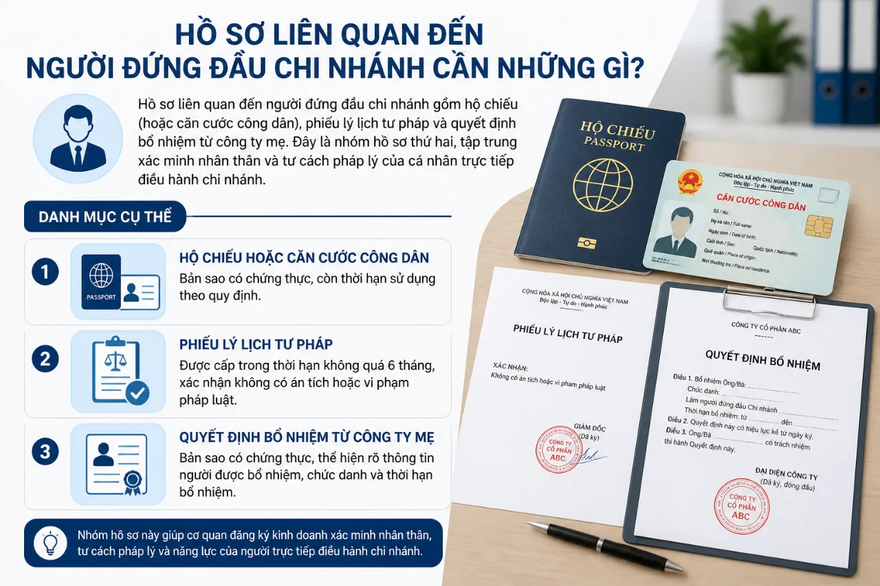 Hồ Sơ Liên Quan Đến Người Đứng Đầu Chi Nhánh Cần Những Gì?