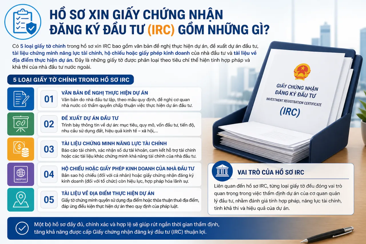 Hồ Sơ Xin Giấy Chứng Nhận Đăng Ký Đầu Tư (IRC) Gồm Những Gì?