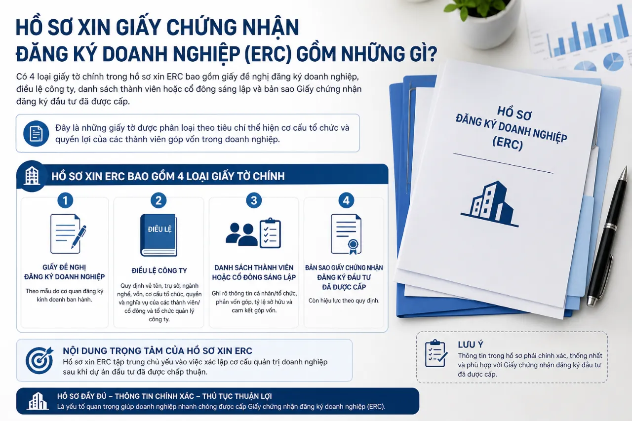 Hồ Sơ Xin Giấy Chứng Nhận Đăng Ký Doanh Nghiệp (ERC) Gồm Những Gì?