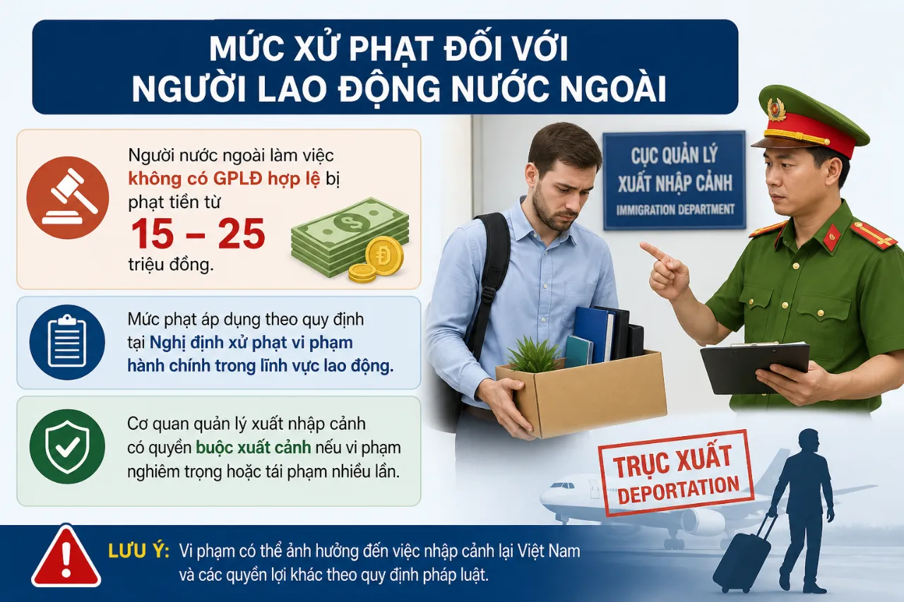Mức xử phạt đối với người lao động nước ngoài