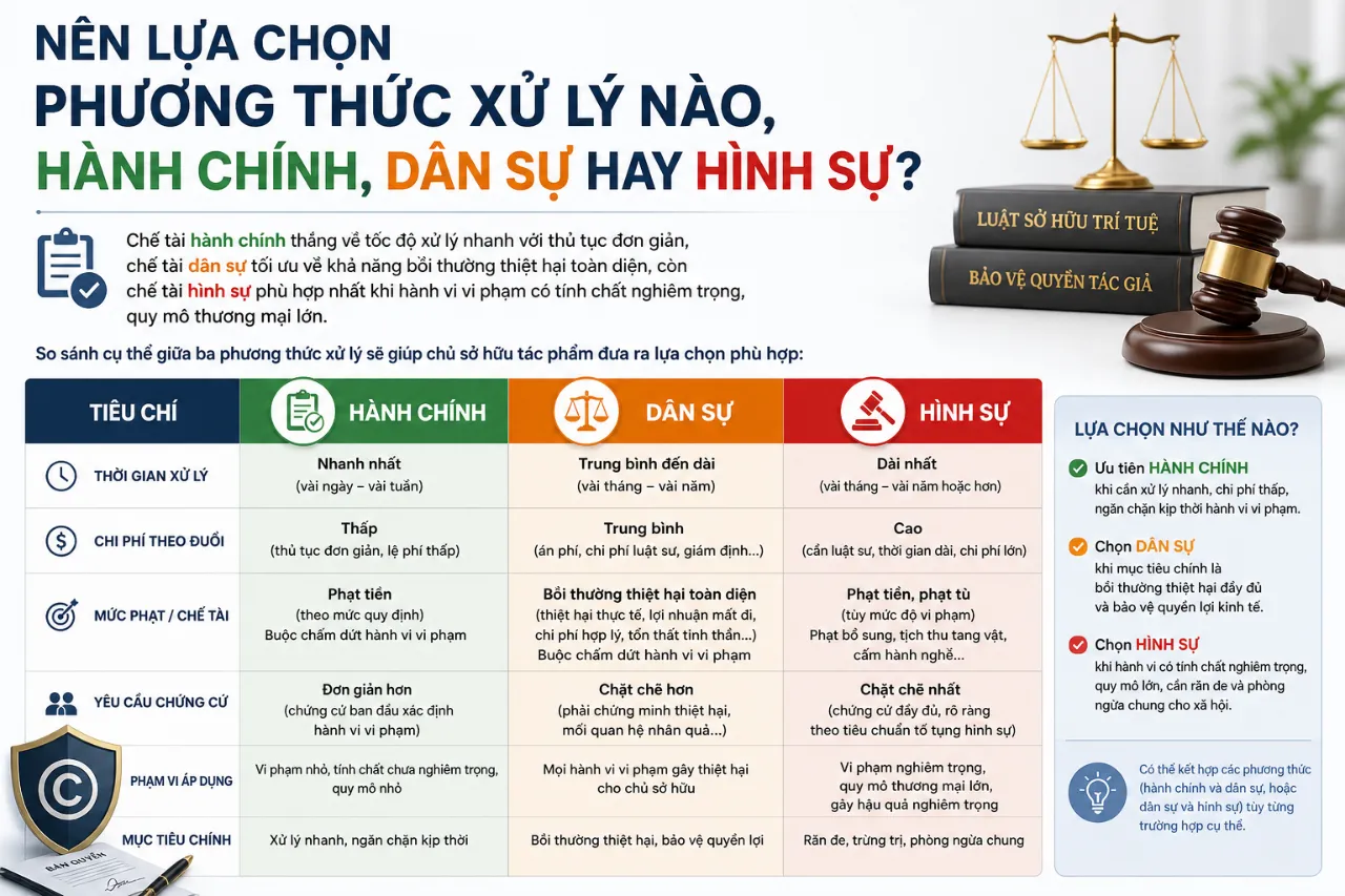 Nên Lựa Chọn Phương Thức Xử Lý Nào, Hành Chính, Dân Sự Hay Hình Sự?