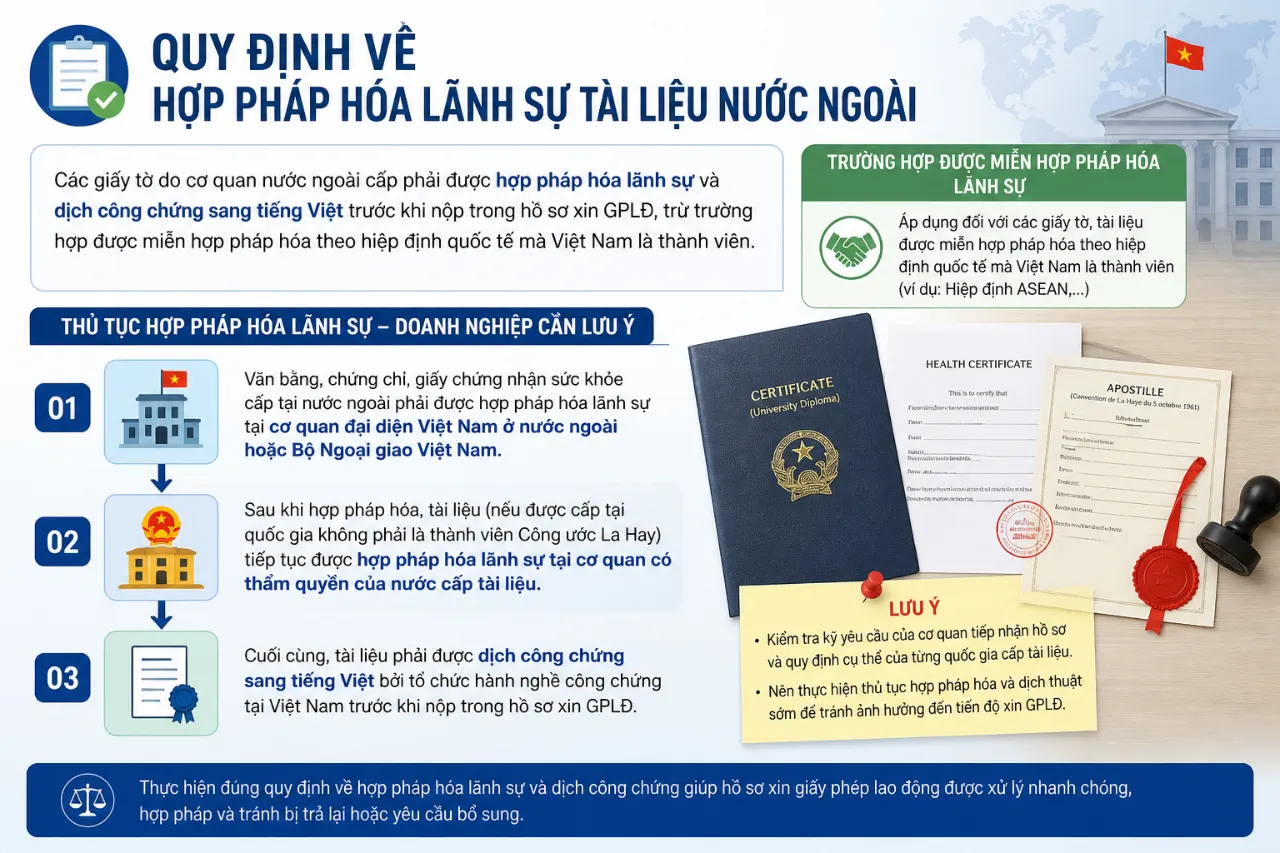 Quy định về hợp pháp hóa lãnh sự tài liệu nước ngoài