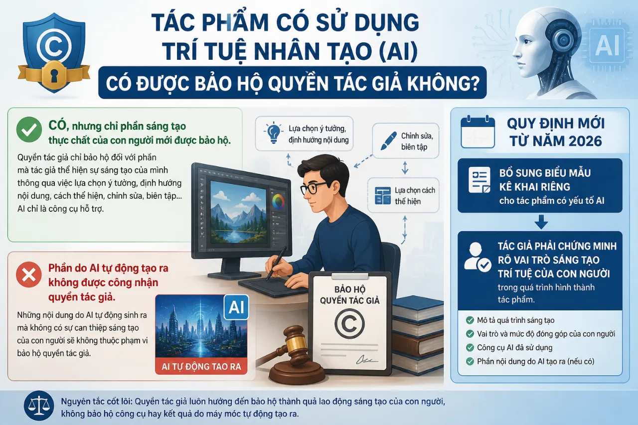 Tác Phẩm Có Sử Dụng Trí Tuệ Nhân Tạo (AI) Có Được Bảo Hộ Quyền Tác Giả Không?