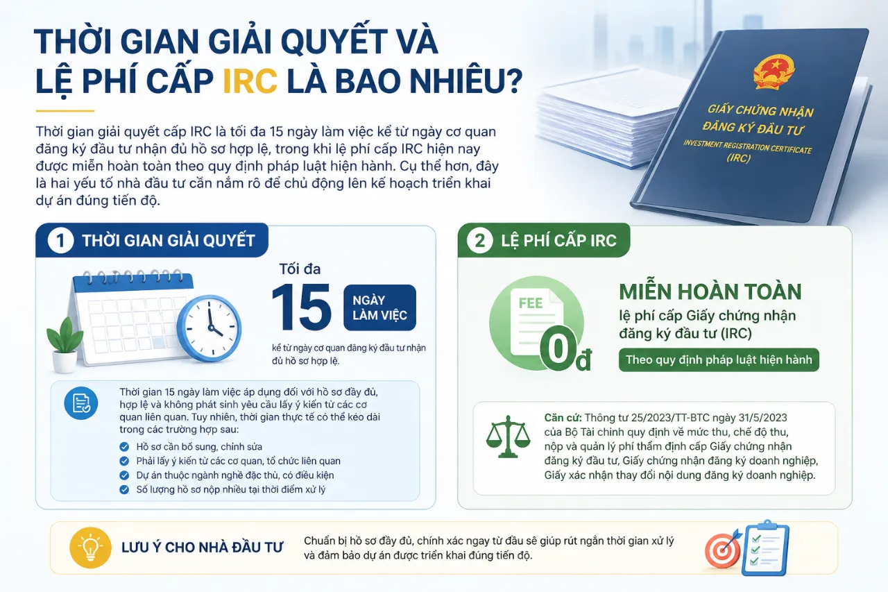 Thời Gian Giải Quyết Và Lệ Phí Cấp IRC Là Bao Nhiêu?