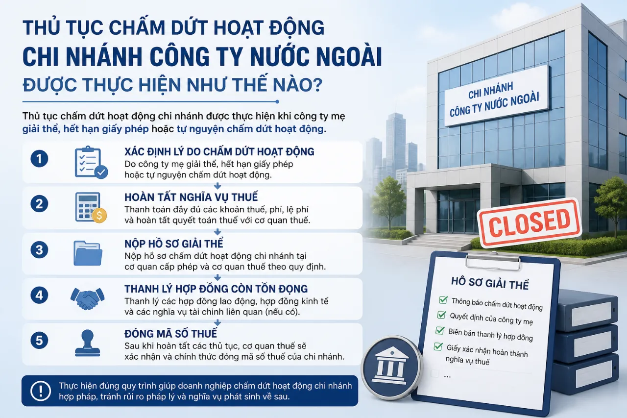 Thủ Tục Chấm Dứt Hoạt Động Chi Nhánh Công Ty Nước Ngoài Được Thực Hiện Như Thế Nào?