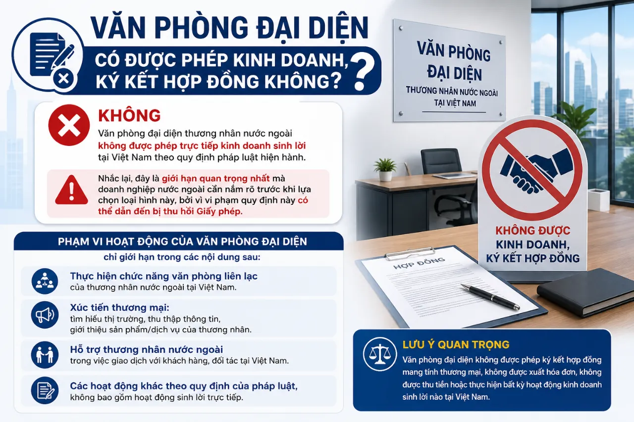 Văn Phòng Đại Diện Có Được Phép Kinh Doanh, Ký Kết Hợp Đồng Không?
